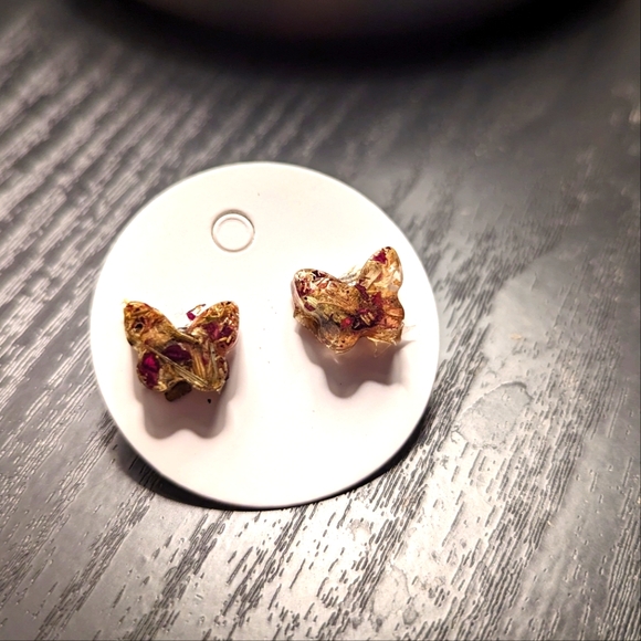 Hand Crafted Jewelry - Butterfly Gypsy herb earrings